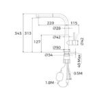 Monomando de Cocina con caño alto extraíble Negro UNI 9331 - Imagen 5