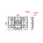 Placa de gas empotrada Fiesta HB702MVGk - Imagen 3