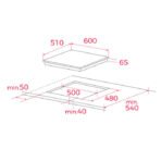 Duetto Crystal 60 Encimera a Gas 4 hornillas + Campana Extractora Black - Imagen 11
