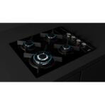 Duetto Crystal 60 Encimera a Gas 4 hornillas + Campana Extractora Black - Imagen 8