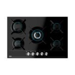 Duetto Crystal 75 Encimera a Gas  5 hornillas + Campana Extractora Black - Imagen 2