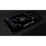 Duetto Crystal 75 Encimera a Gas  5 hornillas + Campana Extractora Black - Imagen 10