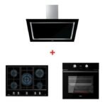 Campana DLV 98660 BK TOS + Cocina Cristal Gas GZC 75330 XBB + Horno Eléctrico HLB 8408 BK