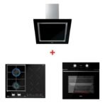 Campana Extractora DLV 68660 BK 60 cm + Cocina Mixta de inducción + Gas JZC 64322 ABB BK + Horno Eléctrico HLB 8408 BK